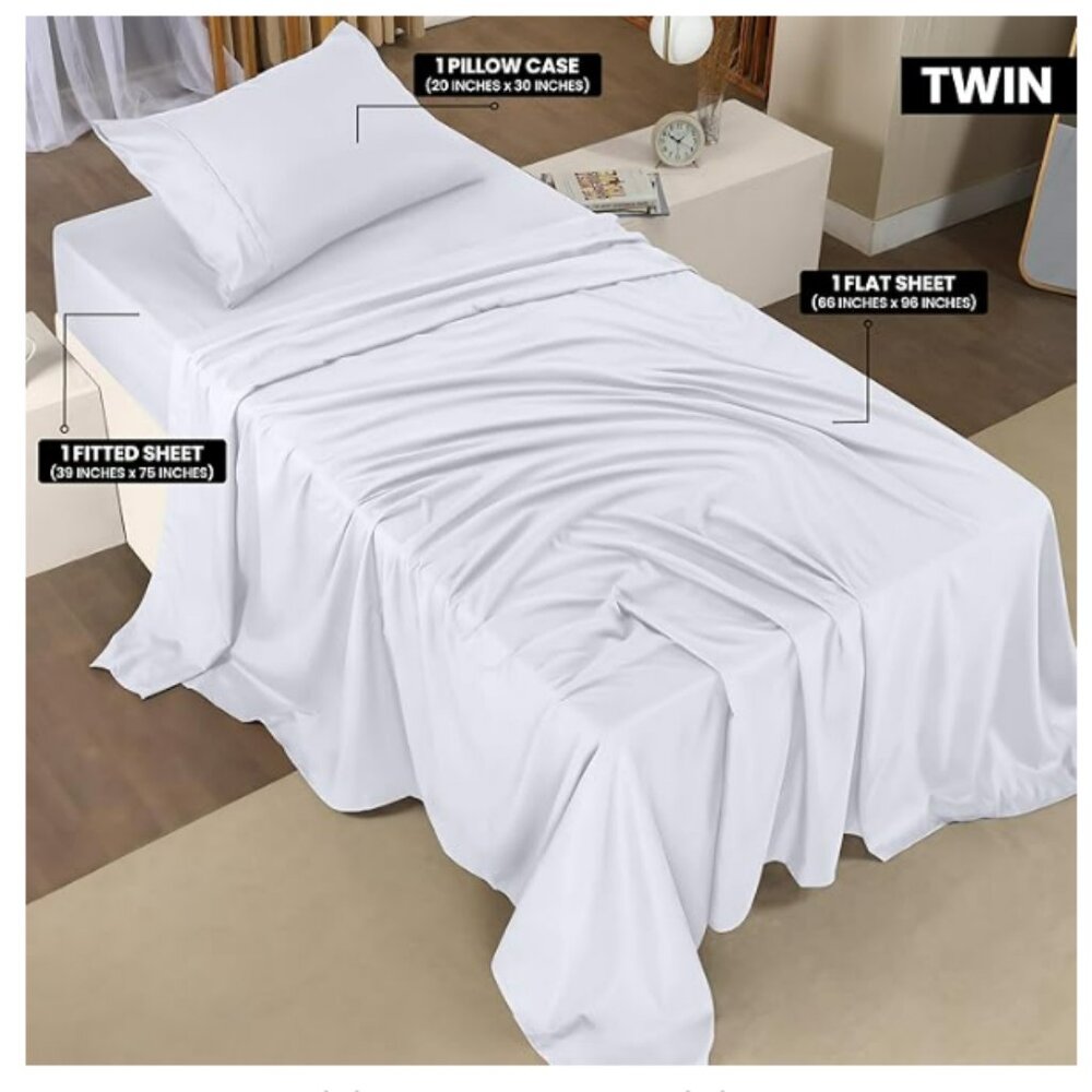 Utopia Bedding Twin Bed Sheets Set - 3 Piece Bedding